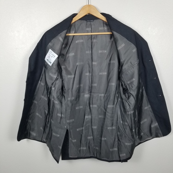 Cheap and Chic Moschino Oversized Three-Button Pinstripe Gray Blazer Size 40 - Picture 12 of 12